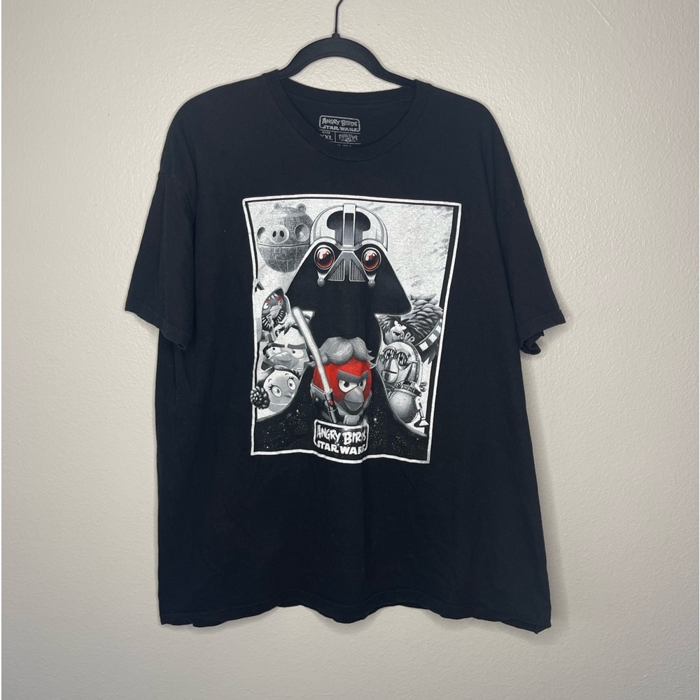 Star Wars Angry Birds Black Crewneck Tee Shirt Darth Vader Size  XXL 2XL
